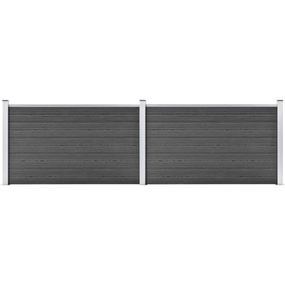 vidaXL Zahradní plot WPC 353 x 105 cm černý