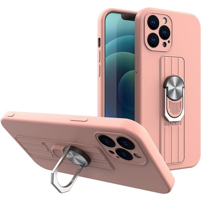 HQWear Силиконов кейс с пръстен HQWear за Apple iPhone 12 Pro, Розов (9145576214404)