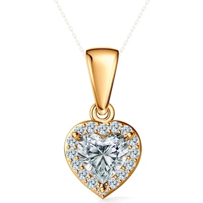 SAVICKI Висулка This is Love: злато, лабораторни диаманти с шлифовка "сърце