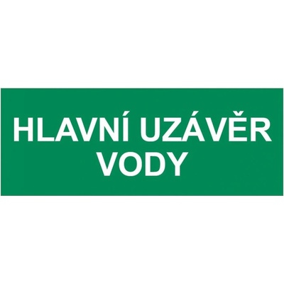 Tabulka bezpečnostní - Hlavní uzávěr vody 12435 A4 bez barvy