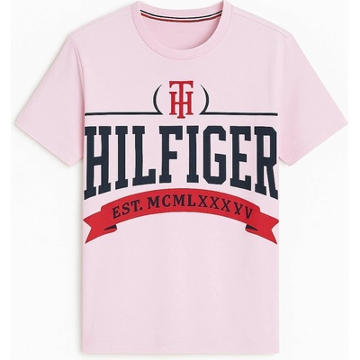 Tommy Hilfiger pánské tričko Iconic Bavlna Casual Styl růžové