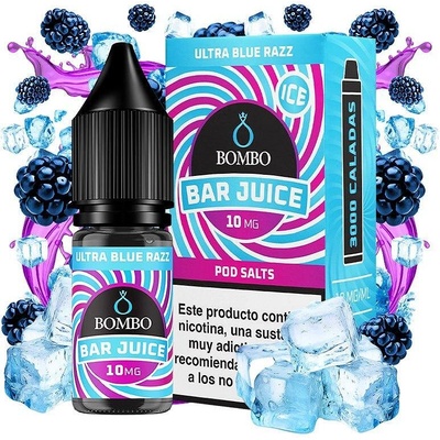 Bombo Bar Juice Ultra Blue Razz Ice Nic Salts 10ml