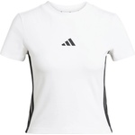 adidas Дамска тениска adidas Women's 3-Stripes SJ Baby Tee T-shirt - White / Black (916-6782-0313)