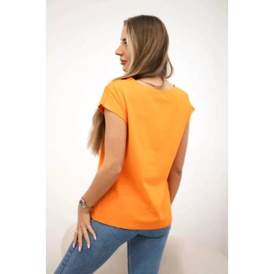 ! Kesi Blouse with orange lip print šedá