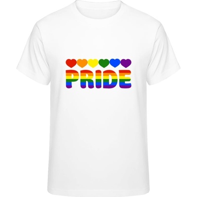Premium Pride pánske tričko s Dizajnom Pride biele