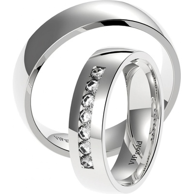 VIPgold Svadobné obrúčky 7429 biele zlato