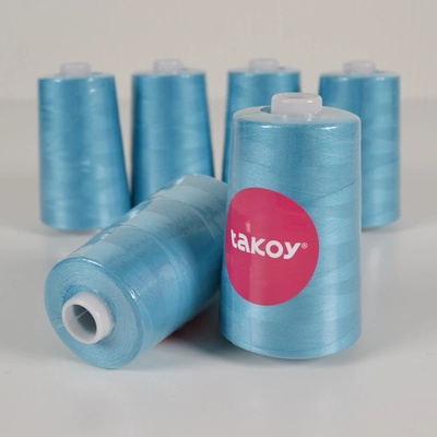 Takoy Overlock / coverlock polyesterová nit TKY 5000 barva tyrkysová