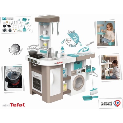 Smoby Kuchyňka elektronická s pračkou a žehlicím prknem Tefal Cleaning Kitchen 360°