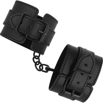 Intense Fetish Vegan Leather Handcuffs Black