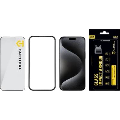Tactical iPhone 15 Pro Max TACTICAL IMPACT ARMOUR GLASS 3D стъкло за защита на екрана, с антибактериално покритие + допълнителна рамка, ПРОЗРАЧНО 57983115939 (57983115939)