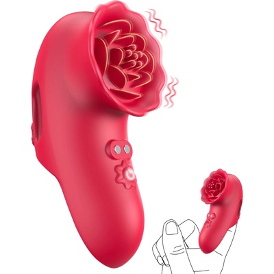 SuperLove Rose Finger Vibrator Red