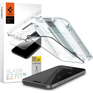 Spigen Протектор за iPhone 15 - Spigen Glas. tR EZ FIT - Черен
