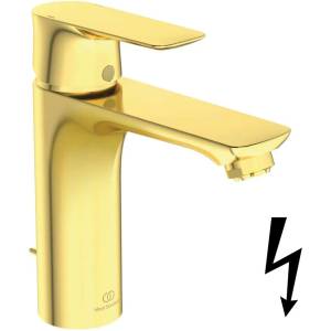 Ideal Standard Connect Air - Смесител за умивалник Grande със сифон, Brushed Gold A7054A2 (A7054A2)