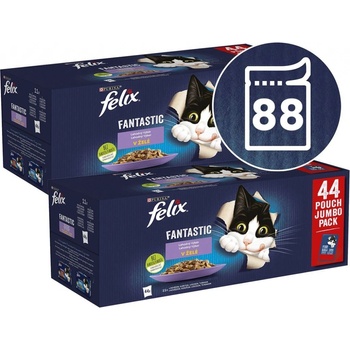 FELIX Fantastic kura hovädzie losos tuniak v želé 88 x 85 g
