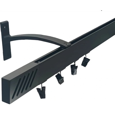 Kovovégarnýže Garnýže Square line elegance santi černá matná Jednořadá, 0-100cm, jezdec+šnekový háček