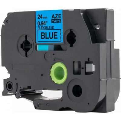 Compatible Съвместима лента с Brother TZ-FX551 / TZe-FX551, 24mm x 8m, гъвкави, черен печат / син фон (TZe-FX551)
