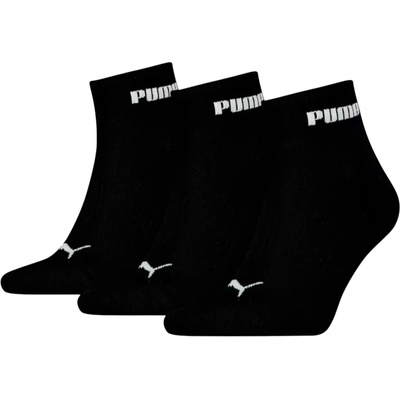 Puma Quarter Plain 3P Socks čierna