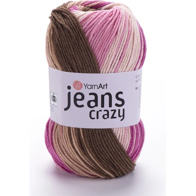 Yarn Art Jeans Crazy 8219 růžová, hnědá, béžová