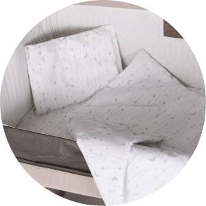 Chipolino Комплект за мини кошара от 4 части Chipolino - Сива луна (KOSCLOSET0267MG)
