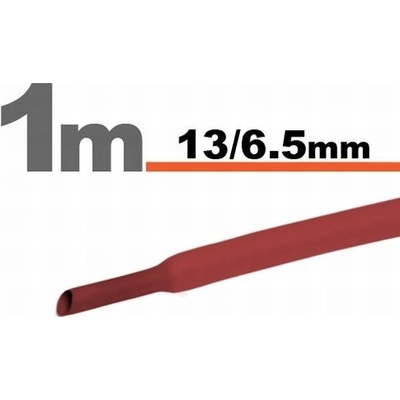 Zmršťovacia hadica 13/6,5mm 1m červená bužírka (11024P)