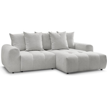 Bobochic Светлосив шенилов разтегателен ъглов диван с място за съхранение (десен ъгъл) Roxelane - Bobochic Paris (108418)
