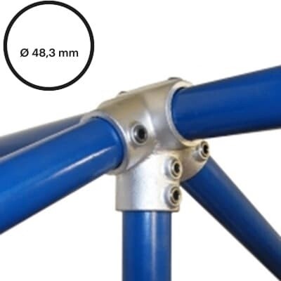 Konstrukční fitinka, spojka ocelových trubek pr. 48,3 mm – hřebenová spojka 27 1/2°, 191-D48