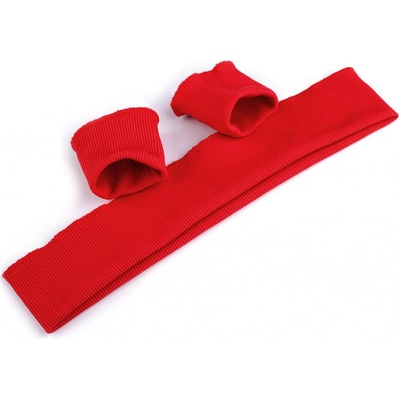 Prima-obchod Elastické náplety šíře 7 cm sada (2x rukáv, 1x pás), barva 4 (016) červená