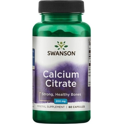 Swanson Citrát Vápenatý 200 mg 60 kapslí