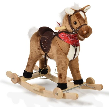 MONI Люлка плюшена кон Chipper с колелца