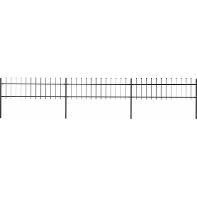 vidaXL Zahradní plot s kopím nahoře ocelový 537 x 60 cm černý