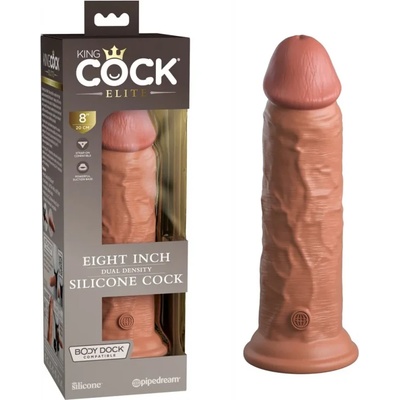 Пенис дилдо от силикон, двойна плътност, 22см. - King Cock Elite Tan (PIPE577222)
