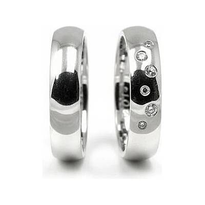 Šperky NM Snubní prsteny angličáky bílé zlato 036