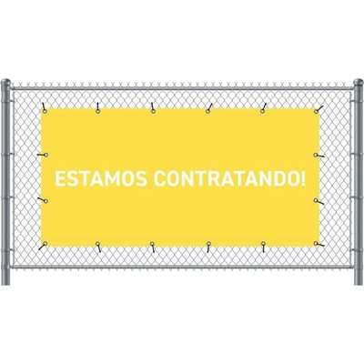 Jansen Display Standardní banner na plotPřijímáme nové zaměstnance španělština žlutá, 2000 x 1000 mm