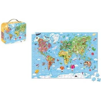 Janod - Детски пъзел - Карта на света (J02549)