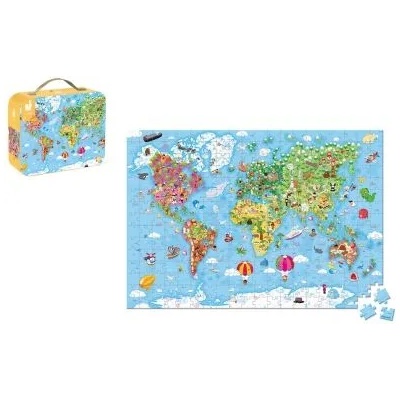 Janod - Детски пъзел - Карта на света (J02549)