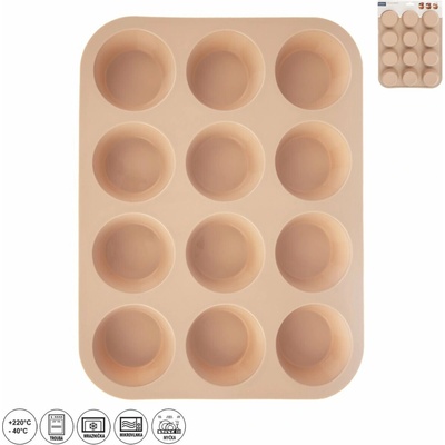 ORION Forma silikonová na muffiny 12 ks 32,5 x 25 x 3 cm béžová