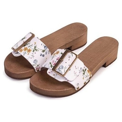 Vlnka dámské nízké dřeváky květ bílá – Hledejceny.cz