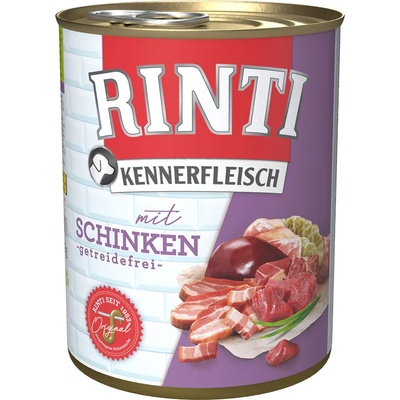 RINTI 6x800г Kennerfleisch RINTI, консервирана храна за кучета - шунка