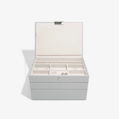 Stackers 3v1 šperkovnice Pebble Grey Classic Set šedá