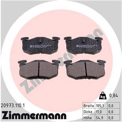 Sada brzdových destiček, kotoučová brzda ZIMMERMANN 20973.110.1 (209731101)