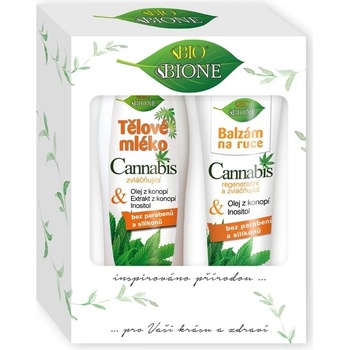 Bione Cosmetics Bio Cannabis tělové mléko 500 ml + balzám na ruce 200 ml dárková sada