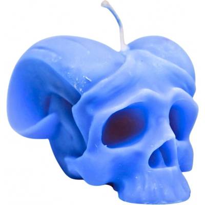 Svíčkománie3D Lebka s rohama modrá 150 g