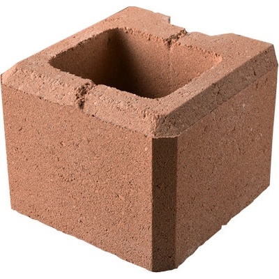 Tvárnice plotová koncová poloviční DITON VISO melír cihlová 200×200×150 mm