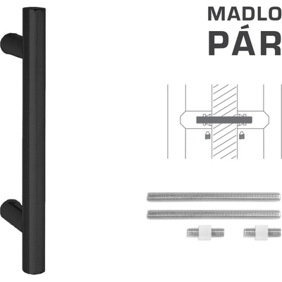 MPkovania FT - MADLO kód K00 Ø 25 mm UN pár Rozteč madla: 200 mm, Rozmer profilu madla: Ø 25 mm, Dĺžka: 300 mm