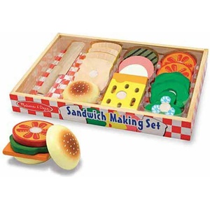 Melissa & Doug Дървен комплект Нправи си хамбургер - Melissa and Doug