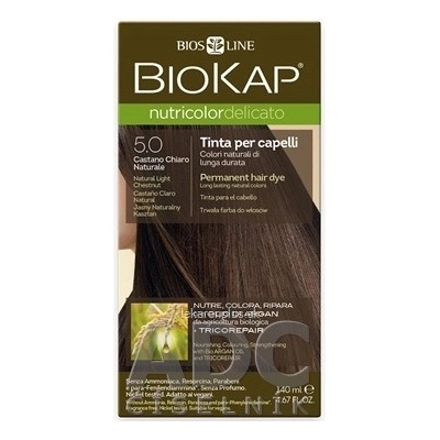 Biokap Nutricolor Delicato farba na vlasy 5.0 gaštanová prírodná svetlá 140 ml