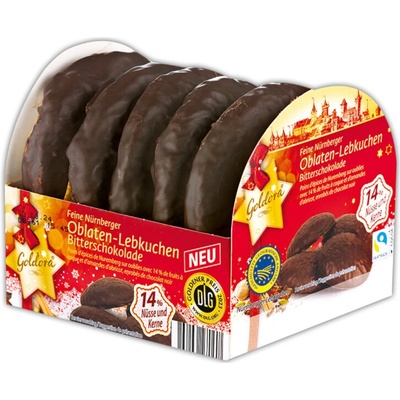 Goldora norimberské perníčky s hořkou čokoládou, oplatkou a ořechy 300 g – Zbozi.Blesk.cz