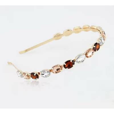 Naishide Jewelry Čelenka do vlasů s krystaly - Zlatavá/ barevná