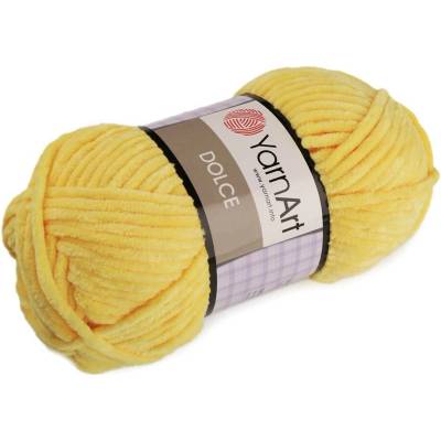 Pletací žinylková příze Dolce 100 g Varianta: 21 (761) žlutá, Balení: 1 ks 42108/79186/201584