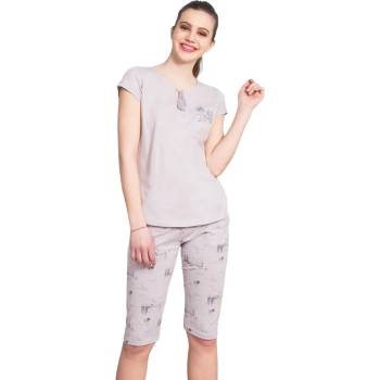 Лятна пижама в светлосив цвят